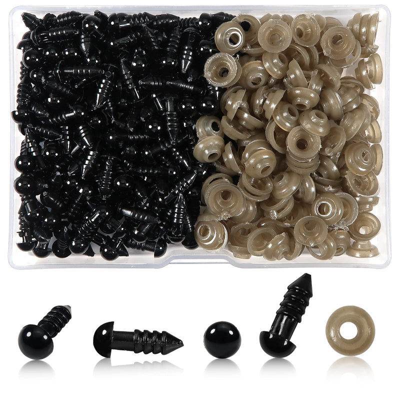 TOAOB 150pcs 6mm Black Plastic Safety Eyes Crafts Safety Eyes with Washers for Stuffed Animals Amigurumis Crochet Bears Doll Making - NewNest Australia