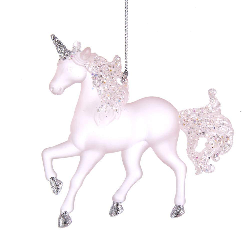 NewNest Australia - The Bridge Collection Glittered Pink Acrylic Unicorn Ornament 