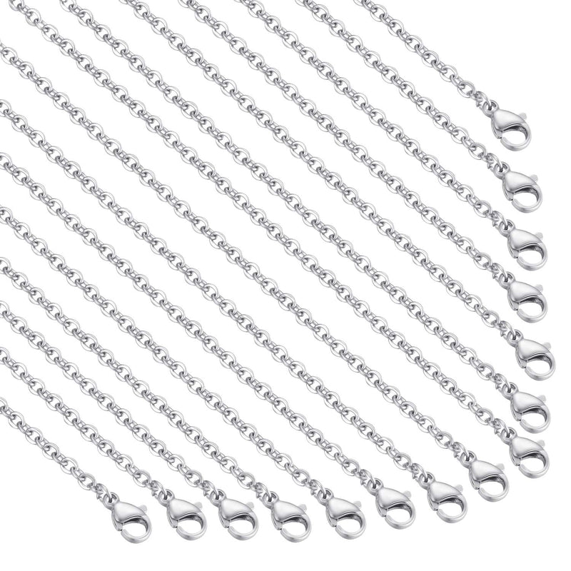 30 Pack 18 Inch Necklace Chain Stainless Steel Link Cable Chain Necklace with Lobster Clasps for DIY Jewelry Making 18 Inches - NewNest Australia