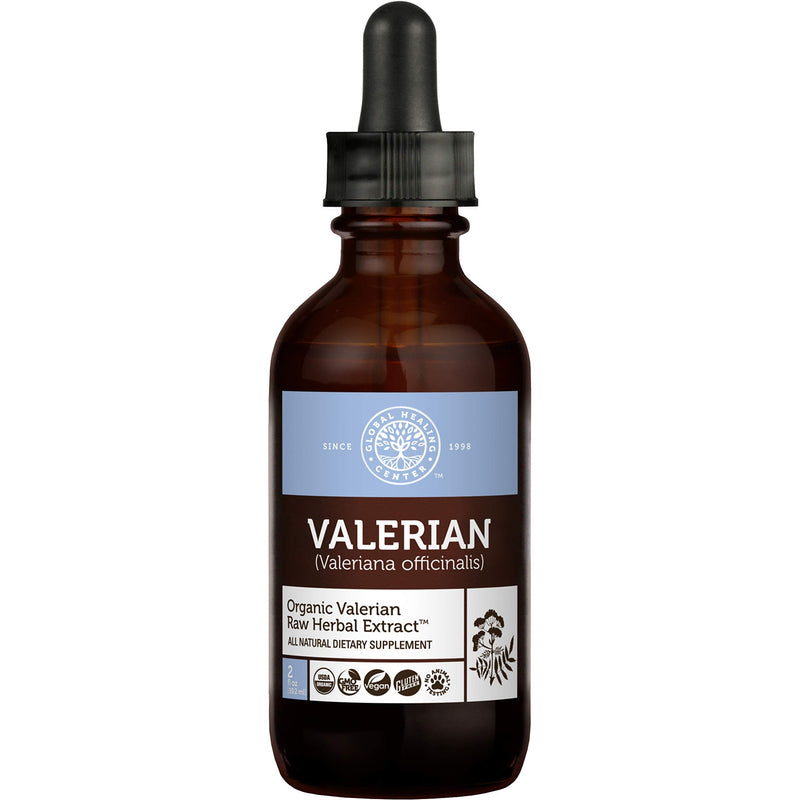 Global Healing Valerian Root Organic Liquid Tincture Drops - Raw Herbal Extract Supplement for Healthy Relaxation, Sleep & Calm (2 Oz) - NewNest Australia