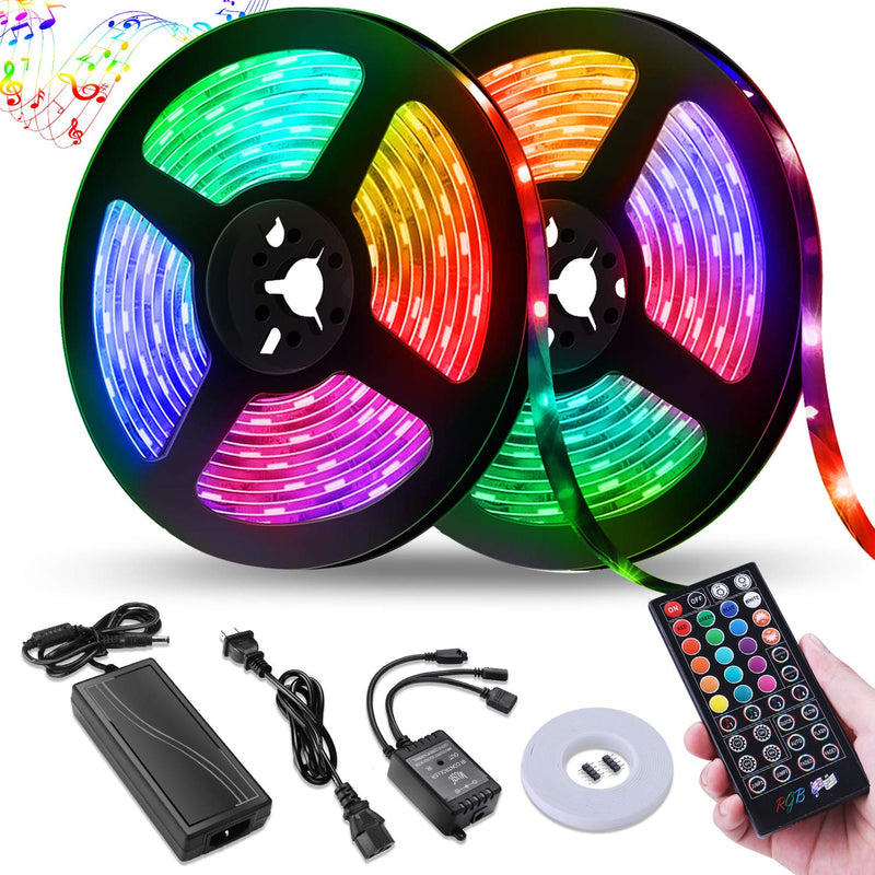 LED Strip Lights,Tenmiro 32.8FT LED Music Sync Color Changing Lights with 40keys Music Remote Controller and 12V5APower Supply, RGB SMD5050 300 led Lights for Room, Bedroom, TV, Party. - NewNest Australia