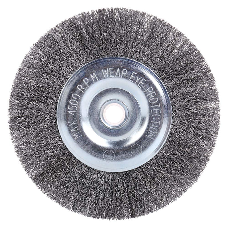 EMILYPRO 6" Bench Wire Wheel Brush | Coarse Crimped Steel Wire 0.012" with 5/8" Arbor for Bench Grinder - 1pcs 6in 1pcs - NewNest Australia