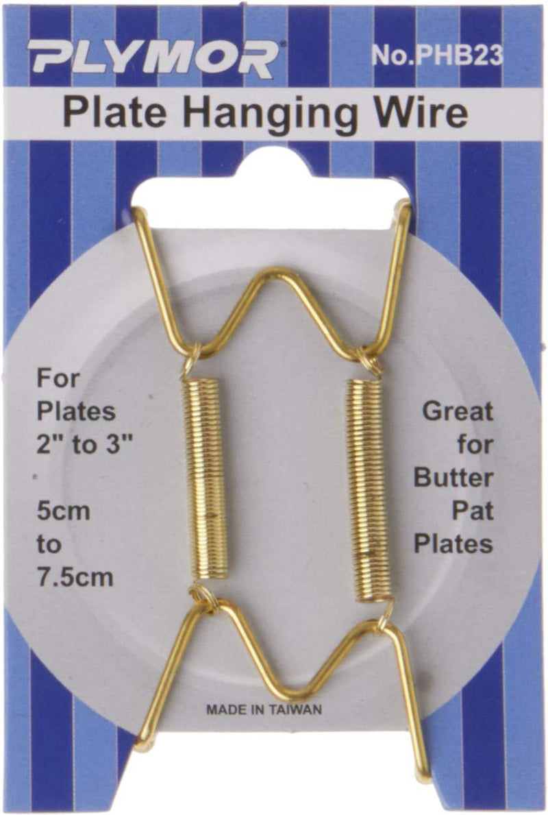 NewNest Australia - Plymor Shiny Gold Finish Wall Mountable Plate Hanger, 3.5" H x 2.5" W x 0.375" D (for Plates 2" - 3") 1-Pack 