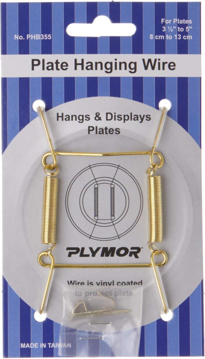 NewNest Australia - Plymor Shiny Gold Wall Mountable Plate Hanger (2 Pack), 3.125" H x 1.75" W x 0.5" D (for Plates 3.5" - 5") 2-Pack 