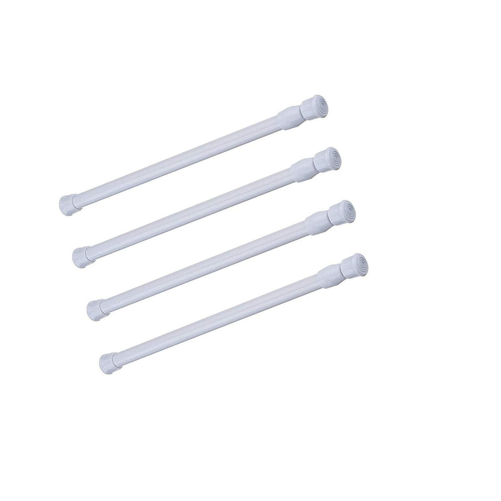 Tension Rods, 4 Pack Adjustable Spring Steel Cupboard Bars Tension Curtain Rod shower Rod Closet Rod Tensions Rod Extendable Width 9.8-15.7 Inches White 9.8-15.7 Inch - NewNest Australia