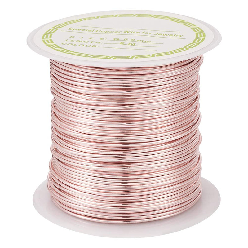 Pandahall 26.3 Feet Tarnish Resistant Copper Wire 20 Gauge Jewelry Beading Craft Wire for Jewelry Making (Rose Gold) 0Rose Gold 20 Gauge(0.8mm)-26.3ft - NewNest Australia