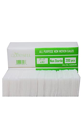 200 PCS (2" X 2") Premium 4-ply Non-Woven, Non-Sterile Sponge Gauze Pad--Dental, Salon, All Purpose Gauze Sponges Pads -(1 Pack) --White - NewNest Australia