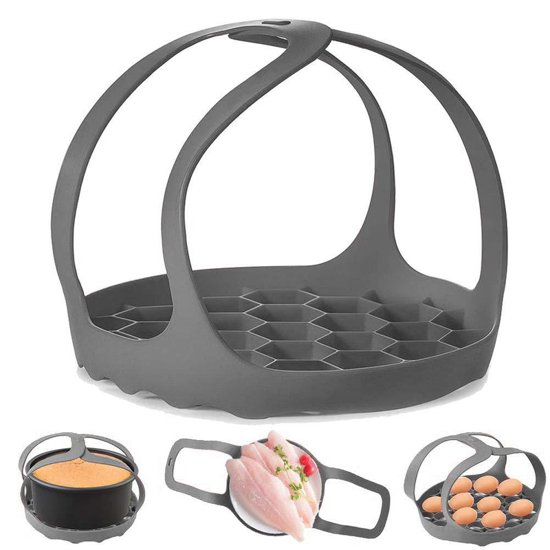 Pressure Cooker Sling，Silicone Bakeware Sling for 6 Qt/8 Qt Instant Pot, Ninja Foodi and Multi-function Cooker Anti-scalding Bakeware Lifter Steamer Rack，BPA-Free Silicone Egg Steamer Rack（Gray) Gray - NewNest Australia