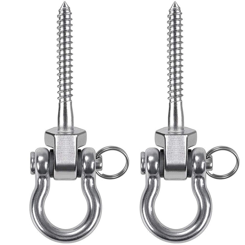 BeneLabel Set of 2 Permanent Antirust Stainless Steel 304 Screw Bracket Heavy Duty Swing Hanger 1800LB Capacity, Indoor Outdoor Playground Yoga Hammock Chair Sandbag Punching Bag, Hardware Swing Sets - NewNest Australia