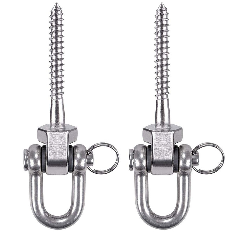 BeneLabel Set of 2 Permanent Antirust Stainless Steel 304 Screw Bracket Heavy Duty Swing Hanger 1800LB Capacity, Indoor Outdoor Playground Yoga Hammock Chair, Hardware Swing Sets - NewNest Australia