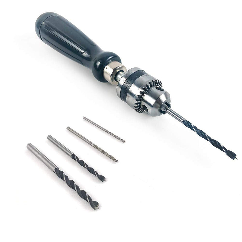 QWORK Pin Vise Hand Drill Bits, Micro Mini Twist Drill Bits Set, Ideal for Woodworking Precision DIY Model Jewelry Walnut Amber Beads Plastic with Chuck Key & Twist Drill Bits 0.6-6mm - NewNest Australia
