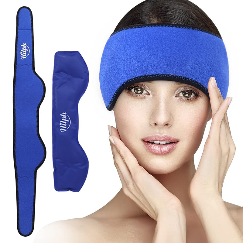 Hilph® Migraine Ice Head Wrap Headache Ice Pack, Gel Cold Pack Head Ice Pack Wrap Headband Cold Therapy for Headache, Occipital Neuralgia, Chemo Surgery, Itching - 29.5"x 3.5" - NewNest Australia