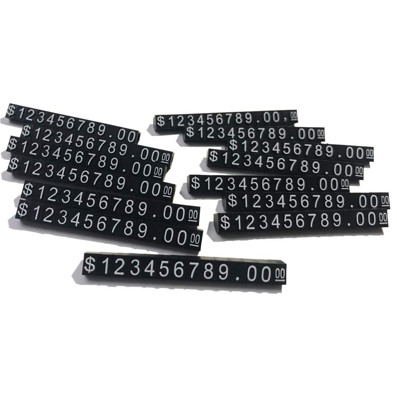 Price Tag Cube Adjustable Assembly Number Angled Pricing Counter Display Stand Label Sale Price 14 Sets (Black, Medium) Black - NewNest Australia