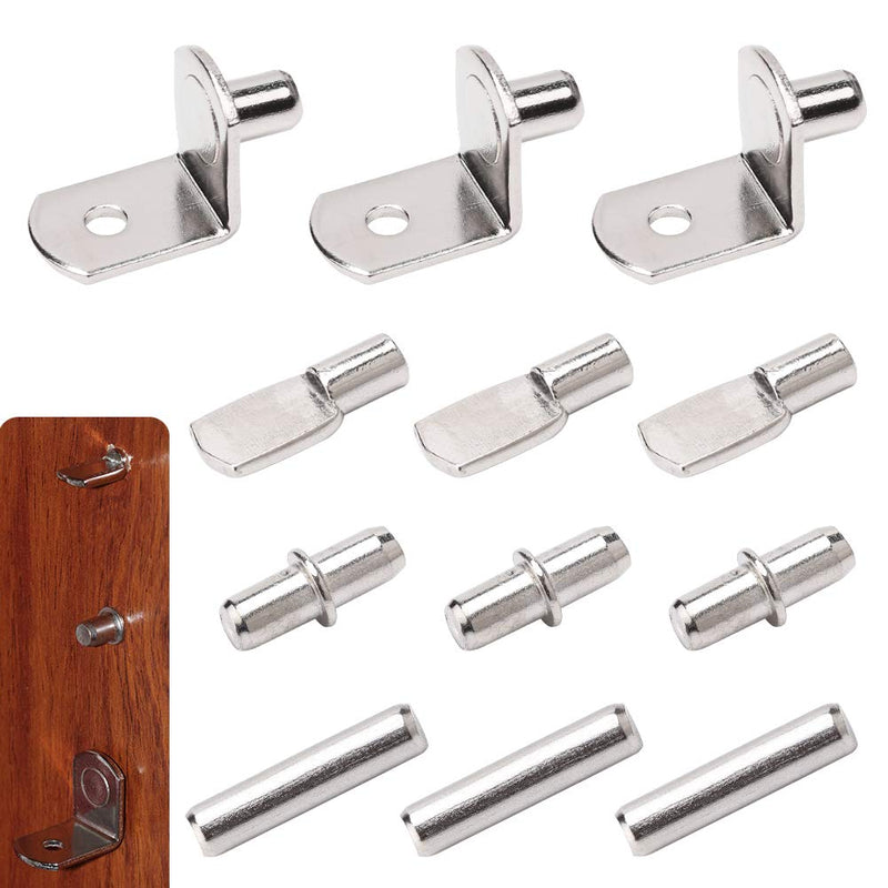 Shelf Pegs-Support Pins Set, Stainless Steel Metal Bracket Nickel Plated, Easily Replace Missing or Broken Kitchen Cabinet Bookshelf Pegs, 4 Styles 80 Pieces - NewNest Australia