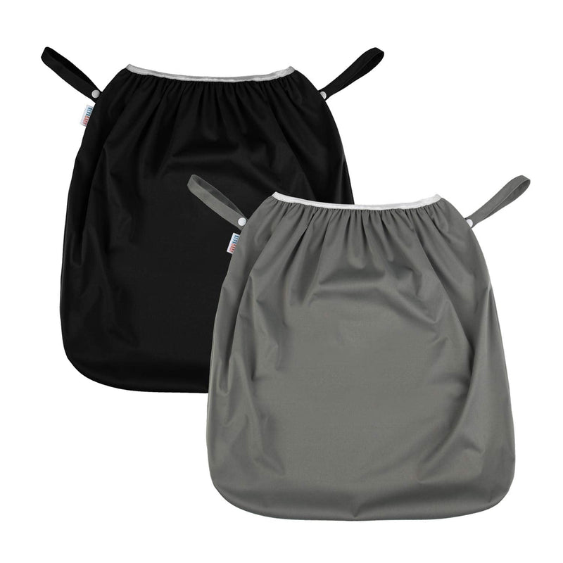 ALVABABY Reusable Diaper Pail Liner for Cloth Diaper,Rubbish Bag,Laundry,Kitchen Garbage Cans (Black Grey, Small Size：5 Gallon) LLS-B2629-US 01 Black and Grey Small Size with Handle - NewNest Australia