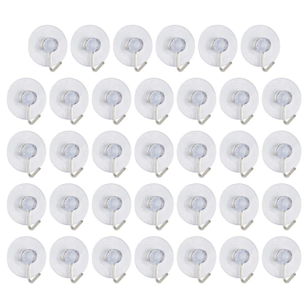 NewNest Australia - uxcell 34pcs Suction Cup Hooks 1 Inch Diameter Wall Hooks Hangers Removable Kitchen Bathroom Wall Vacuum Holder for Smooth Tile Glass 