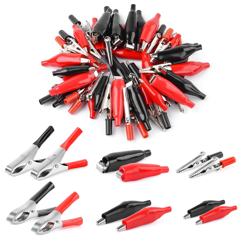 Nilight - 50052R 60Pcs Metal Alligator Clip Clamp Assortment Test Lead Electrical Battery Clamp Connector Alligator Connector Electrical Assortment Charging Clip - NewNest Australia