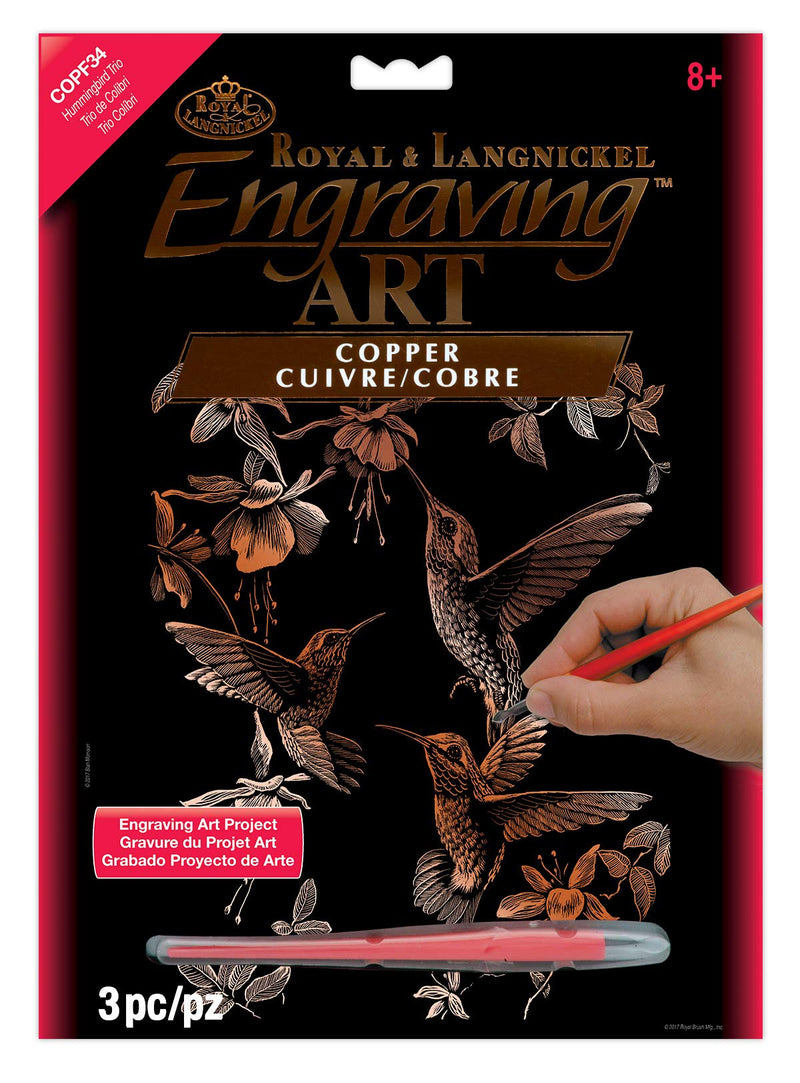 Royal Brush Manufacturing FOIL ENGRAVING ART HUMMINGBRD, us:one size, Hummingbird Trio - NewNest Australia