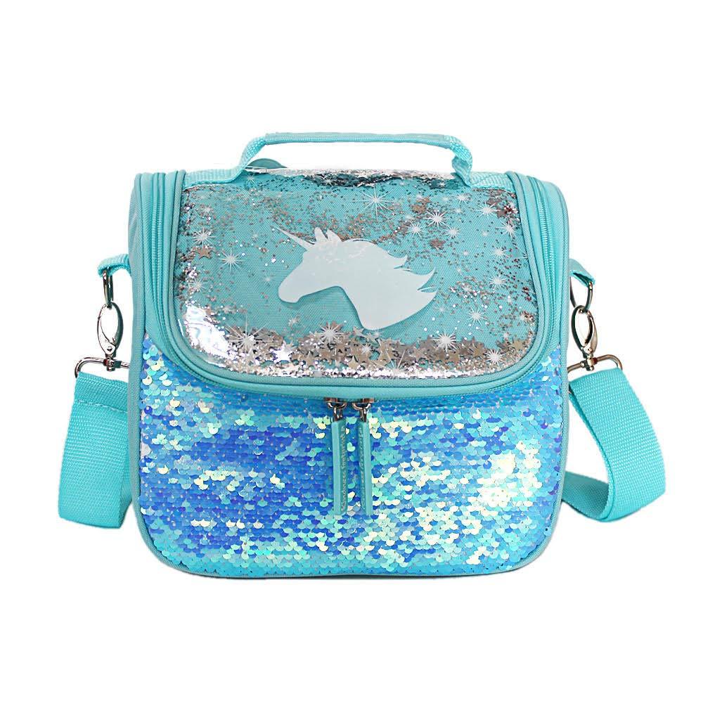 NewNest Australia - Unicorn Lunch Bag for Girls Sequin Lunch Box for School with Adjustable Detachable Strap 