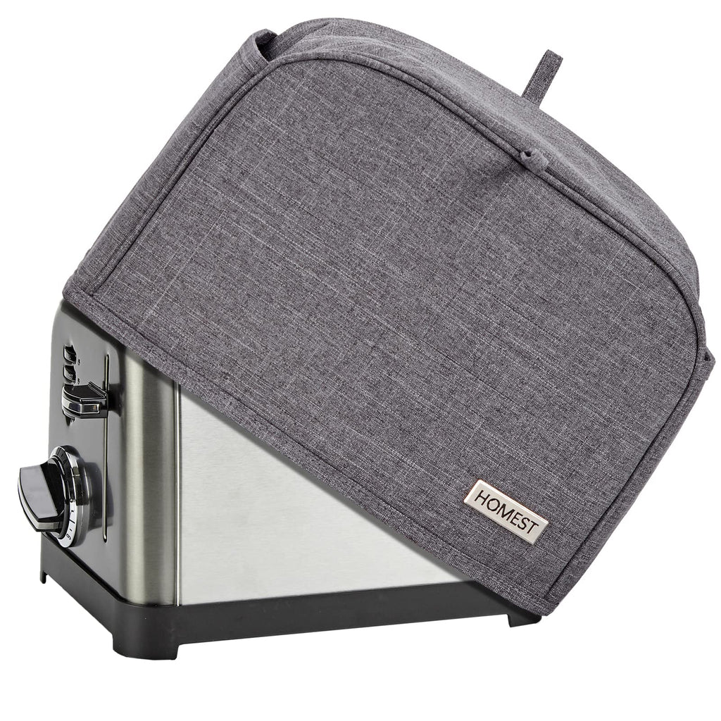 HOMEST 2 Slice Toaster Cover with Pockets, Can Hold Jam Spreader Knife & Toaster Tongs, Dust and Fingerprint Protection, Machine Washable, Grey(Cover Only) - NewNest Australia