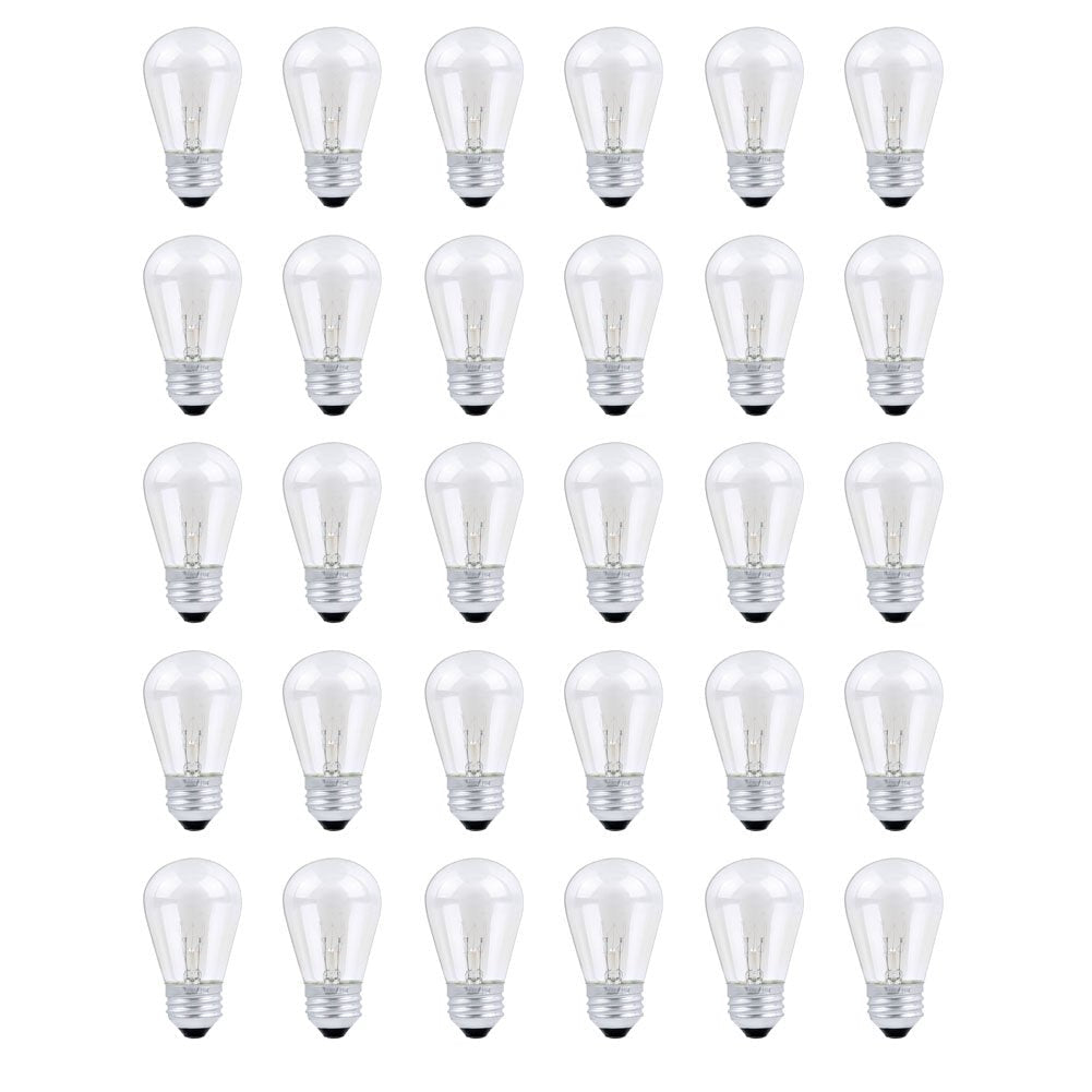 30 Pack S14 Outdoor String Light Bulbs Set, 120V 11W Clear Outdoor Patio Vintage Light Shatterproof Bulbs - NewNest Australia