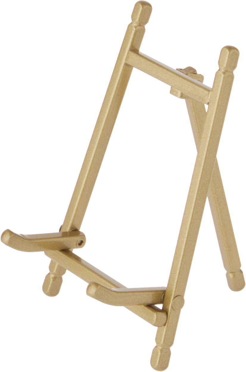 NewNest Australia - Bard's Satin Gold-Toned Metal Easel, 5" H x 3" W x 3" D, Pack of 2 