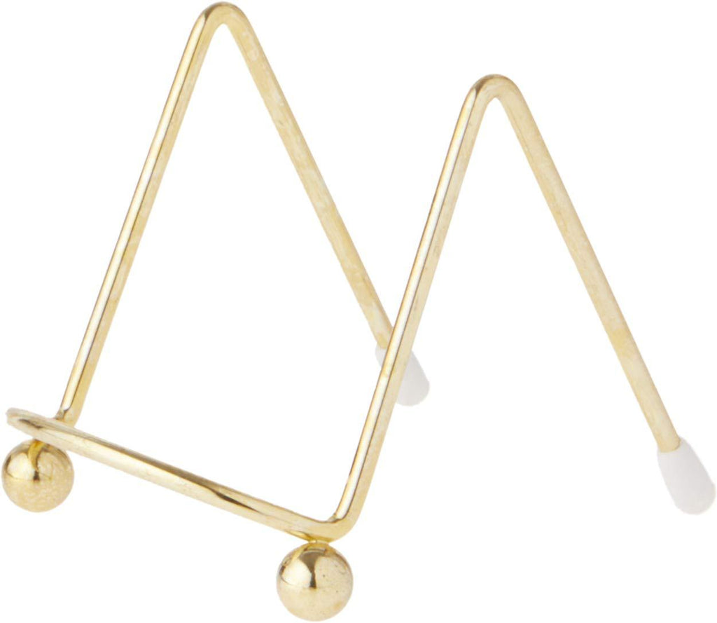 NewNest Australia - Bard's Brass Wire Easel, 2" H x 2.5" W x 3" D, Pack of 2 