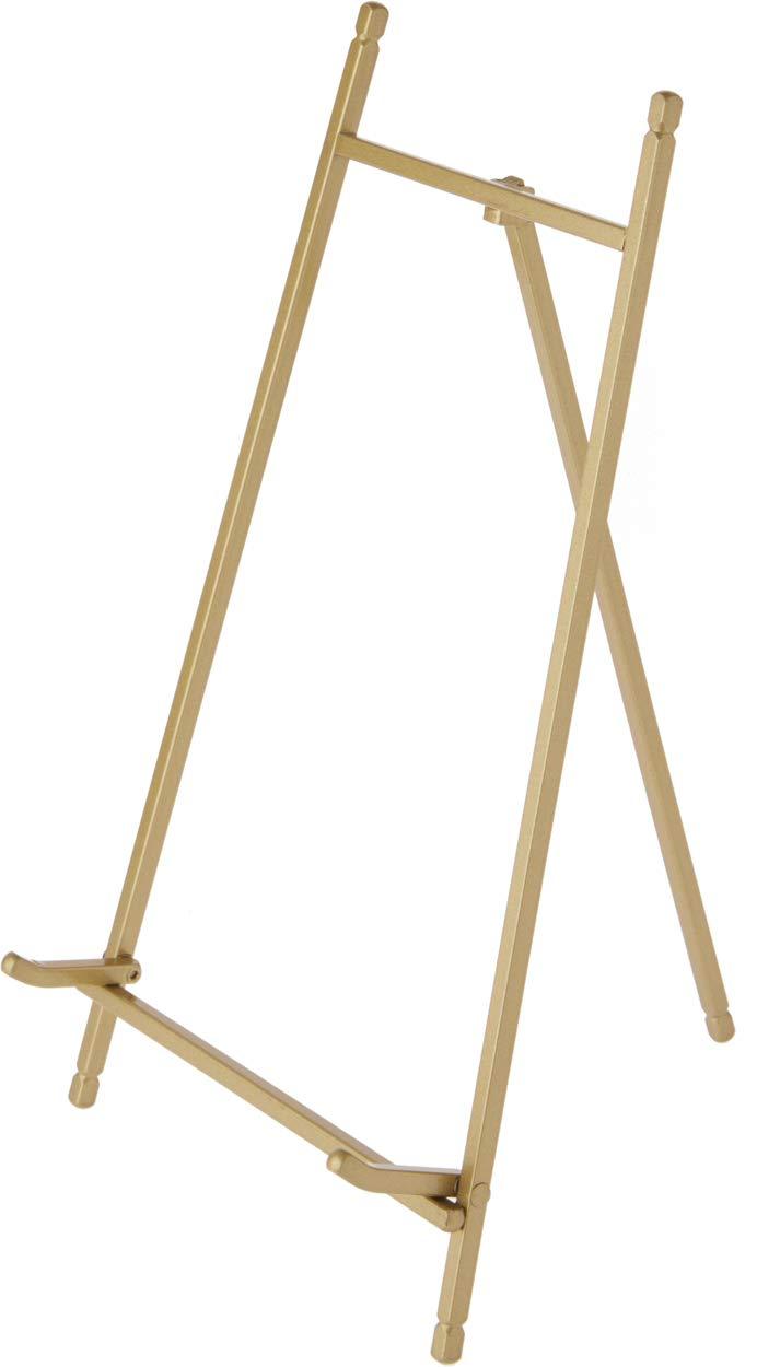 NewNest Australia - Bard's Satin Gold-Toned Metal Easel, 12" H x 6.5" W x 7" D, Pack of 2 