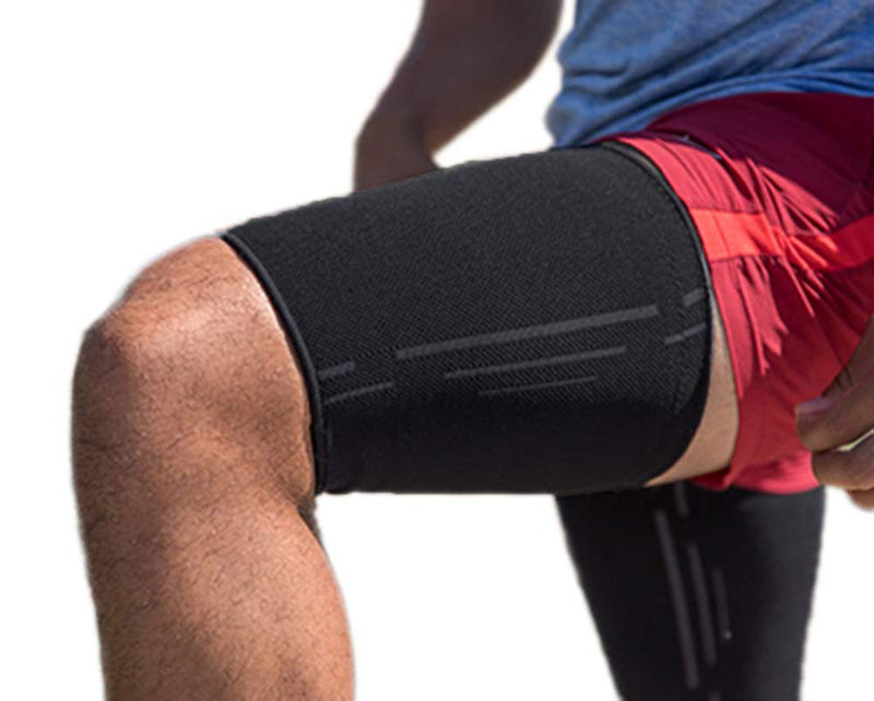 Thigh Compression Sleeve - Hamstring Compression Sleeve (Pair) for Quad & Groin Pain Relief & Recovery - Thigh Brace & Wrap Great for Running & Injury - Anti Slip Sleeves Men & Women (Large) Large Black - NewNest Australia