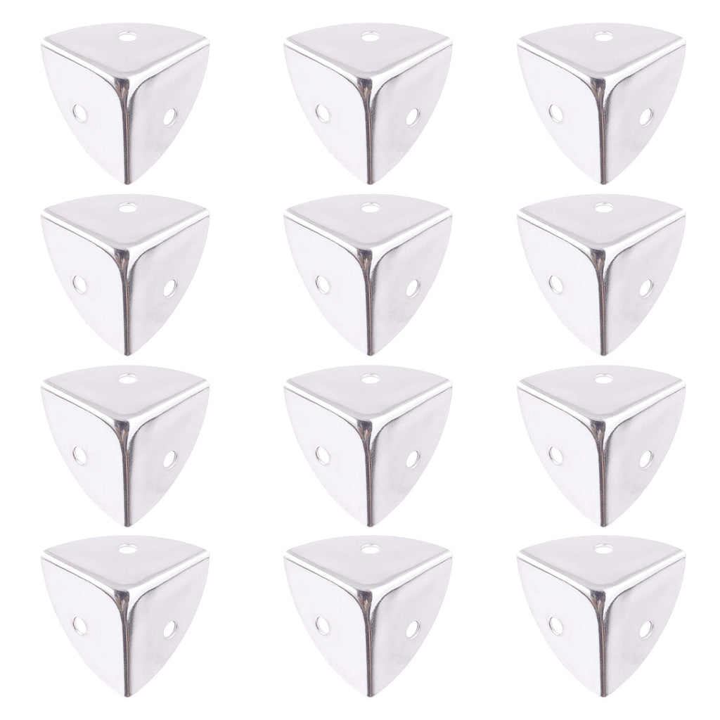 NewNest Australia - LUNLING 12 Pcs Silver Color Metal Case Box Cabinet Corner Protectors Decorative Edge Cover Safety Guards, 1 x 1 x 1 Inch 