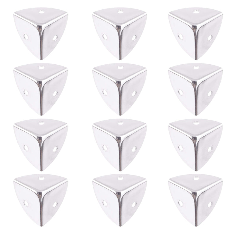 NewNest Australia - LUNLING 12 Pcs Silver Color Metal Case Box Cabinet Corner Protectors Decorative Edge Cover Safety Guards, 1 x 1 x 1 Inch 