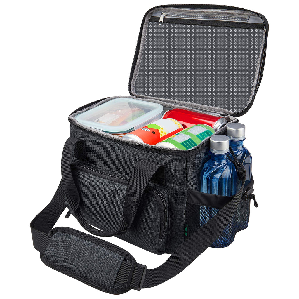 NewNest Australia - Lunch Box for Men, 18 cans Large Leak-proof Insulated Big Lunch Box, Lunchbox Adult Men with Shoulder Strap and Side Pocket for Work and Outdoor Dark Gray 