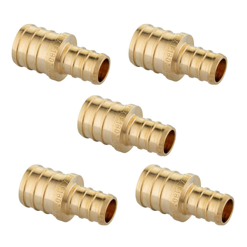 (Pack of 5) EFIELD PEX 1/2INCHx3/4 INCH REDUCING COUPLING BRASS CRIMP FITTING(NO LEAD) -5 PIECES - NewNest Australia