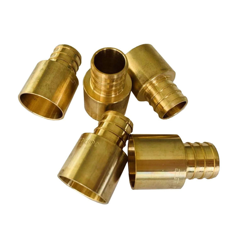 (Pack of 5) EFIELD PEX 3/4" x 3/4" Female Sweat Copper Adapter Brass Fitting No Lead-5 Pieces - NewNest Australia