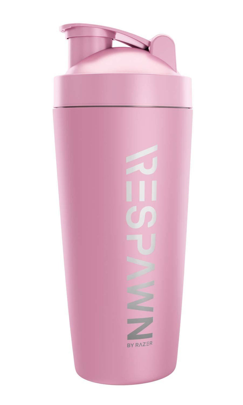 NewNest Australia - RESPAWN by Razer Vacuum-Insulated Stainless Steel Shaker Cup, 20oz: Built-In Powdered Drink Mixer Grate - Dual Insulation - Dishwasher Safe - BPA Free - Pink 