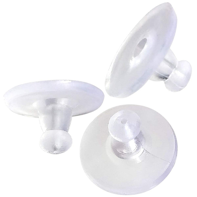 Silicone Earring Backs,Clear Rubber Earring Backs,Earring Safety Back Stopper Clutch Ear Locking with Pad (Pack of 100) - NewNest Australia