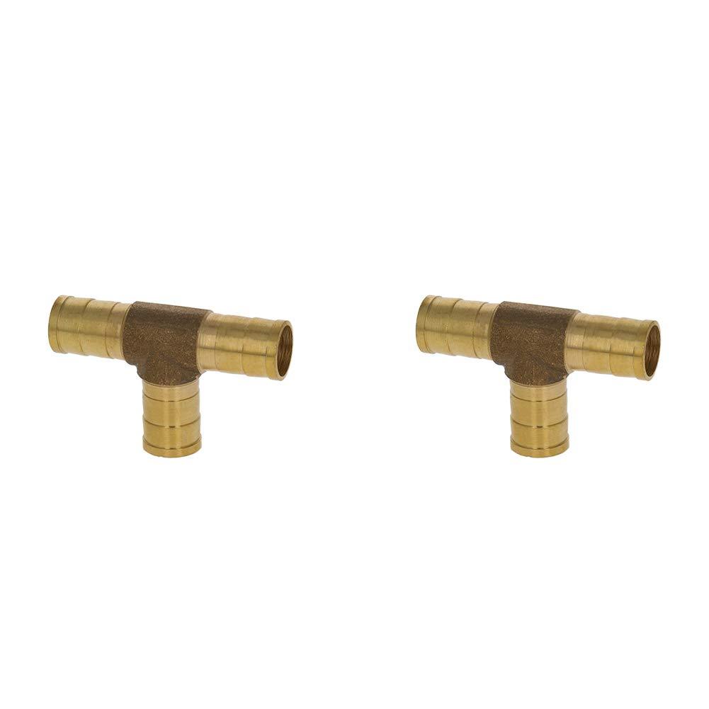 MroMax 12mm Brass Barb Hose Fitting Tee T 3 Way Connector Joiner Air Water Fuel Gas 2pcs Diameter 12mm - NewNest Australia