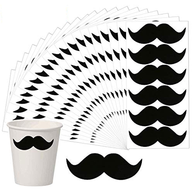 234 PCS Mustache Stickers Halloween Mustache Labels for Party Supplies 3.35 x 1.15 Inch Little Accent Decoration Stickers - NewNest Australia