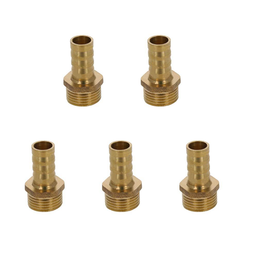 MroMax Brass Barb Hose Fitting Connector Adapter 10mm Barbed X 1/4 PT Male Pipe 5pcs - NewNest Australia