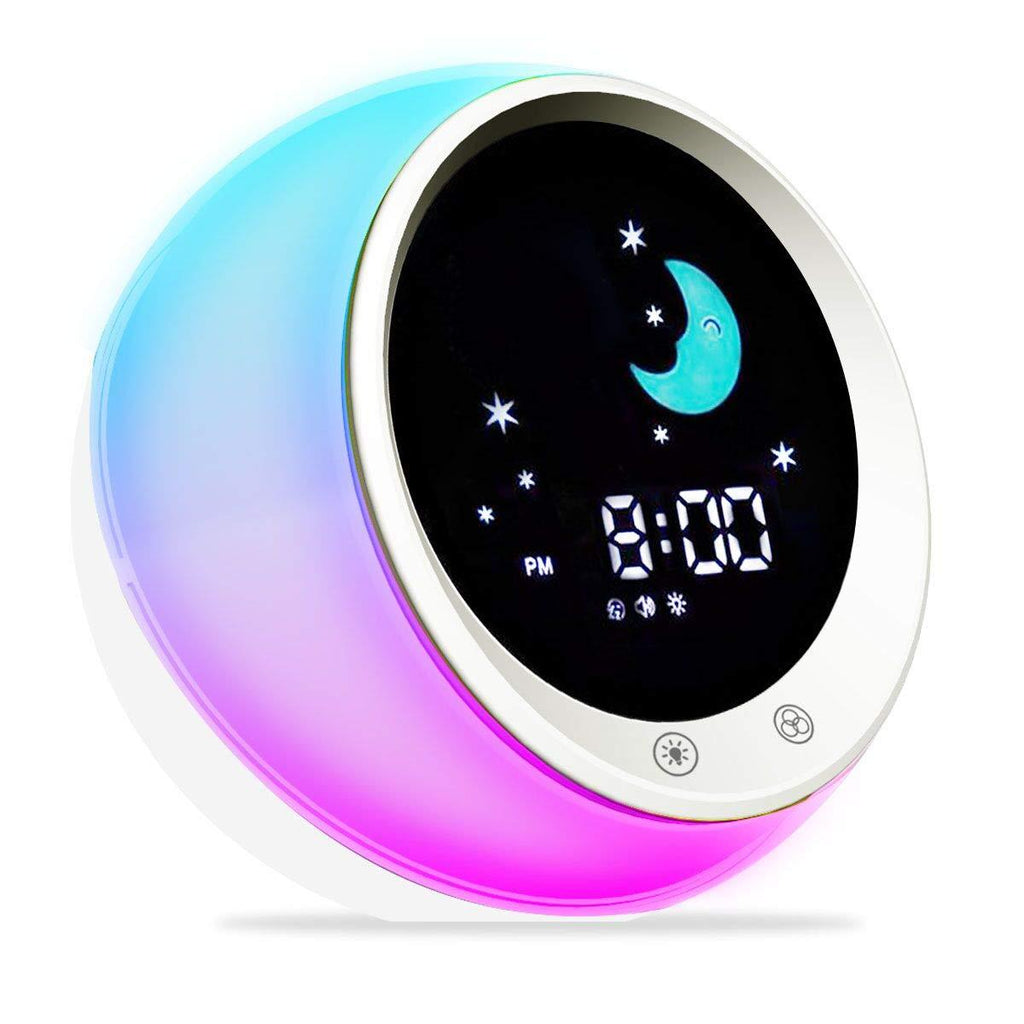 NewNest Australia - I·CODE Time to Wake Alarm Clock for Kids, Children's Sleep Trainer, Kids Wake Up Light, Sleep Sound Machine White 