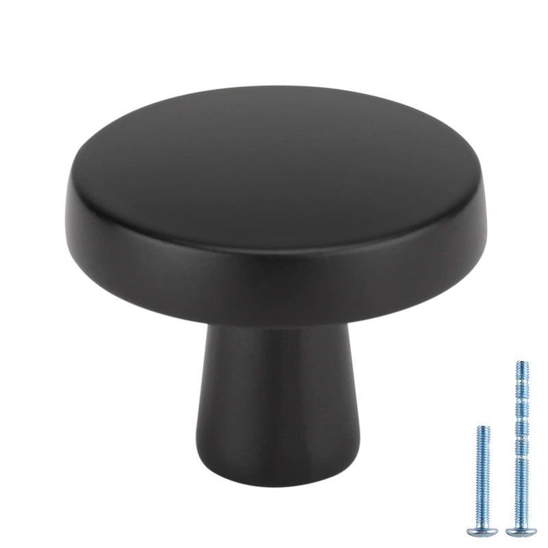 homdiy 5 Pack Matte Black Cabinet Knobs Round Black Knobs - 1.27 Inch Mushroom Kitchen Cabinet Knobs Solid Black Knobs for Kitchen Cabients, Dresser Drawers - NewNest Australia