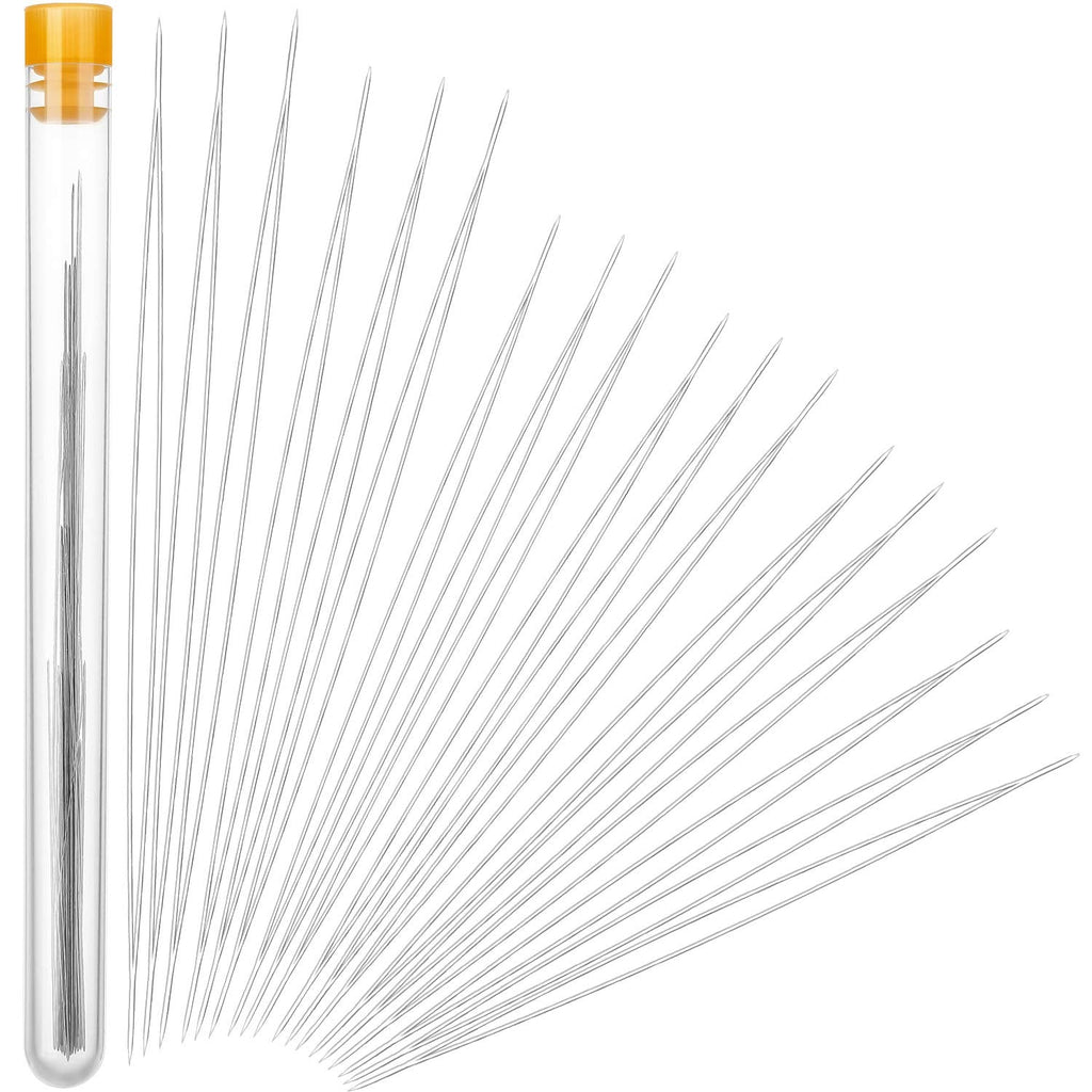 6 Size Beading Needles Big Eye Beading Needles Beading Embroidery Stainless Needles with White Needle Bottle for Jewelry Making (18) 18 - NewNest Australia