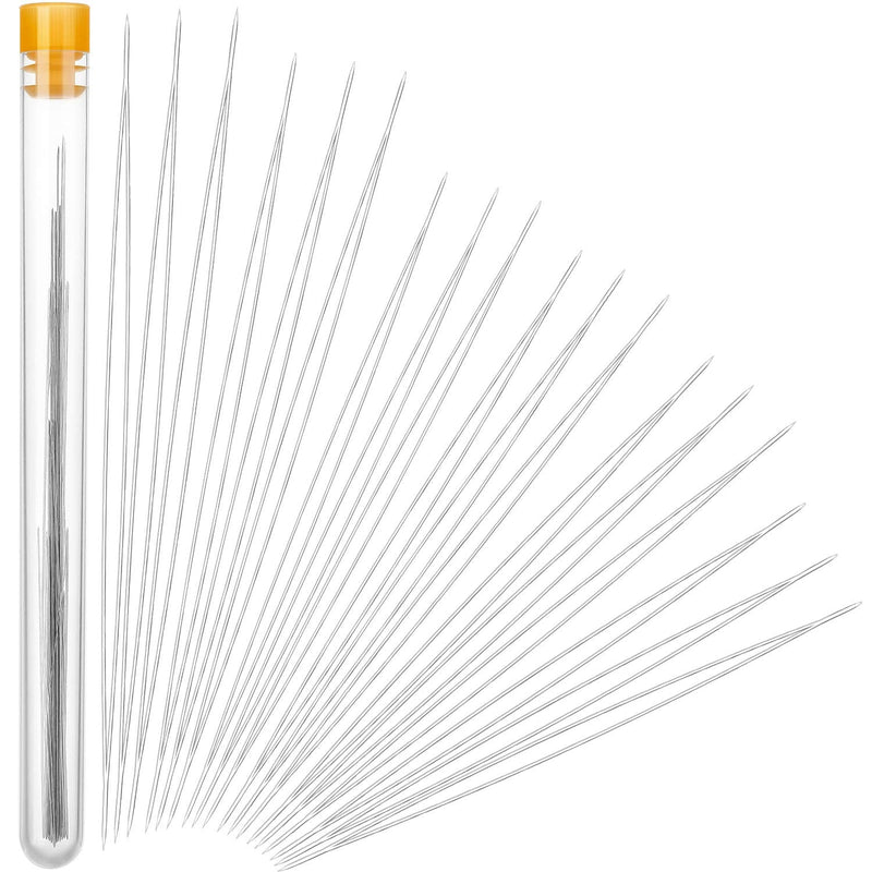 6 Size Beading Needles Big Eye Beading Needles Beading Embroidery Stainless Needles with White Needle Bottle for Jewelry Making (18) 18 - NewNest Australia