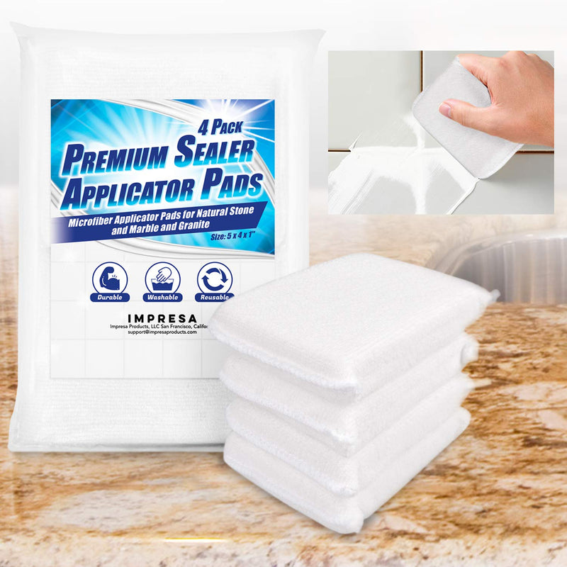 4 Pack Sealer Applicator Pad to Seal Tile, Marble, Granite, Natural Stone, Slate, Travertine and Grout Surfaces with Advanced Microfiber - NewNest Australia
