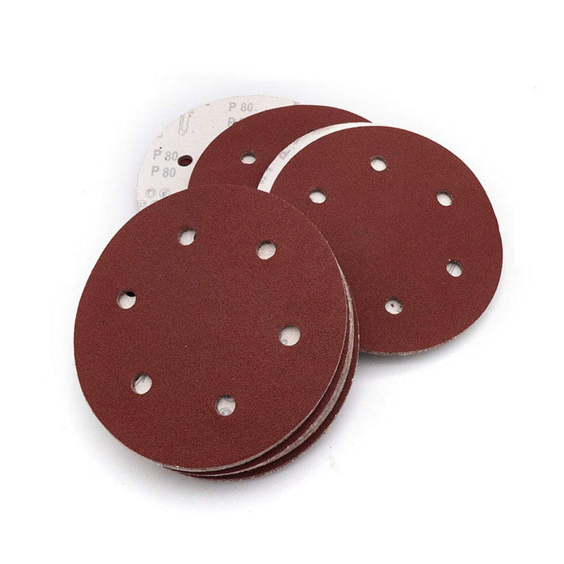 Jiayouy 60 Grit 9 Inch 6 Hole Hook and Loop Sanding Disc Flocking Sandpaper for Random Orbit Sander 10Pcs - NewNest Australia