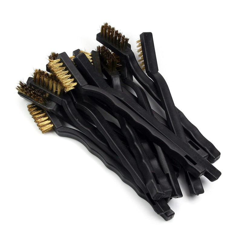 Utoolmart Brass Bristles Wire Brushes Plastic Black Nonslip Handle Clean Tool for Cleaning Rust 20Pcs Copper Wire ×20 - NewNest Australia