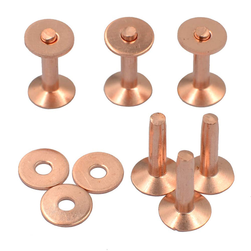 DGOL 50 Sets Shinning #9 Size 9 Red Copper Burrs Rivets Washers 3/4 inch (19mm) Long #9 3/4" - NewNest Australia