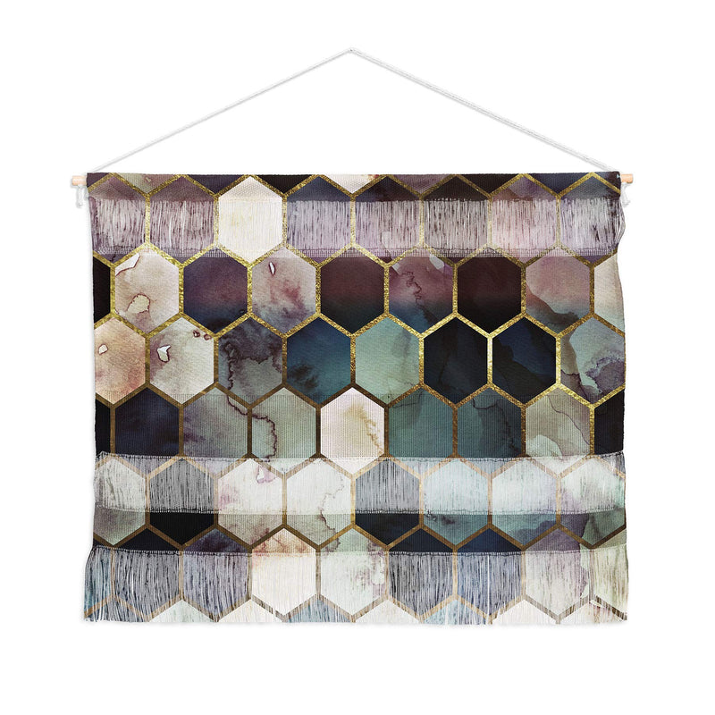 NewNest Australia - Society6 Monika Strigel Rugged Marble Hexagon Fiber Wall Hanging, 22" x 16", Multi 