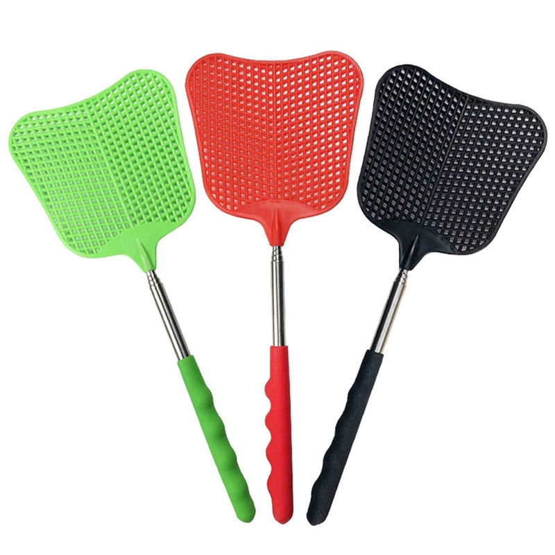 foxany Fly Swatters Extendable, Durable Plastic Fly Swatter Heavy Duty Set, Telescopic Flyswatter with Stainless Steel Handle for Indoor/Outdoor/Office (3 Pack) - NewNest Australia