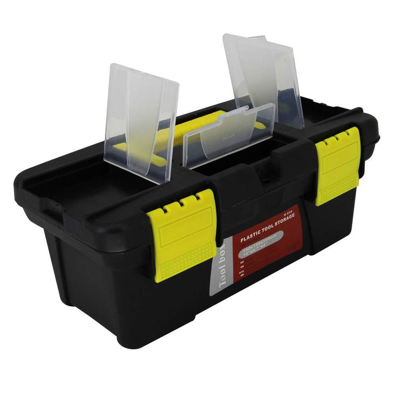 Utoolmart Black G-510 25x12x10cm Tool Box, Plastic Tool Box with Tray and Organizers Includes Removable Layers 1 Pcs 10 inch - NewNest Australia